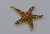 CGP3231 55*58mm starfish druzy agate pendants wholesale