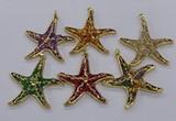 CGP3239 55*58mm starfish druzy agate pendants wholesale