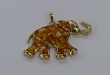 CGP3241 35*60mm elephant druzy agate pendants wholesale