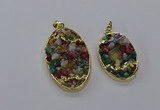 CGP3254 25*40mm - 30*50mm oval druzy agate pendants wholesale