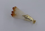 CGP3295 20*40mm - 25*45mm faceted freeform druzy citrine pendants