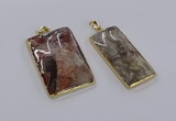 CGP3334 25*50mm - 35*55mm rectangle crazy lace agate pendants