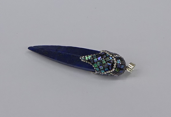 CGP3362 15*50mm - 16*65mm sticks lapis lazuli gemstone pendants