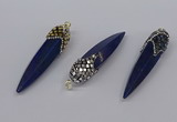 CGP3363 15*50mm - 16*65mm sticks lapis lazuli gemstone pendants