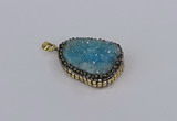 CGP3371 25*35mm - 30*40mm freeform druzy quartz pendants