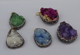 CGP3375 25*35mm - 30*40mm freeform druzy quartz pendants