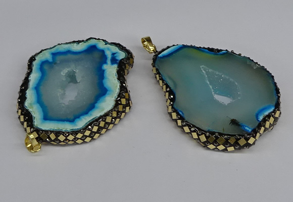 CGP3397 45*50mm - 45*60mm freeform druzy agate pendants