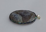 CGP3412 35*50mm faceted oval agate pendants wholesale