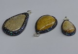 CGP3415 22*35mm - 35*50mm flat teardrop fossil coral pendants