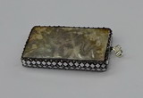 CGP3420 35*60mm - 40*50mm rectangle fossil coral pendants