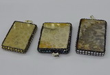 CGP3423 35*60mm - 40*50mm rectangle fossil coral pendants