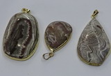 CGP3428 25*40mm - 35*55mm freeform crazy lace agate pendants