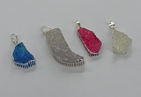 CGP3455 15*25mm - 18*38mm freeform druzy agate pendants