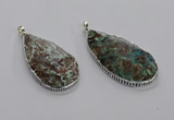 CGP3462 30*40mm - 35*50mm faceted flat teardrop ocean agate pendants