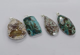 CGP3465 30*40mm - 35*55mm freeform ocean agate pendants