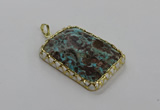 CGP3479 34*45mm - 35*55mm faceted rectangle ocean agate pendants