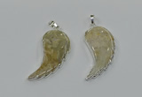 CGP3483 22*45mm - 25*50mm wing-shaped fossil coral pendants