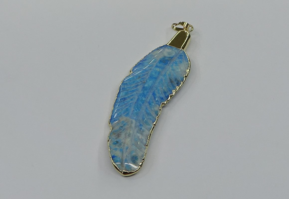 CGP3504 22*60mm - 25*65mm feather fossil coral pendants