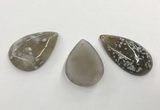 CGP3518 30*40mm - 28*50mm flat teardrop sakura agate slab pendants