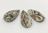 CGP3537 32*58mm - 35*62mm flat teardrop ocean agate slab pendants