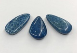 CGP3546 22*45mm - 25*50mm flat teardrop chrysanthemum agate slab pendants