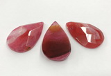 CGP3565 35*55mm faceted flat teardrop agate pendants wholesale