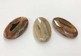 CGP3568 32*50mm faceted oval agate pendants wholesale