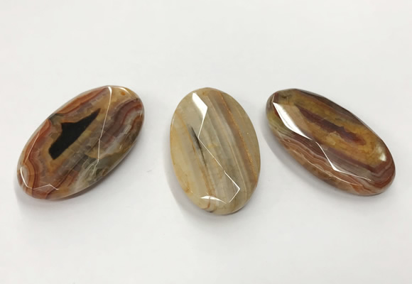 CGP3568 32*50mm faceted oval agate pendants wholesale