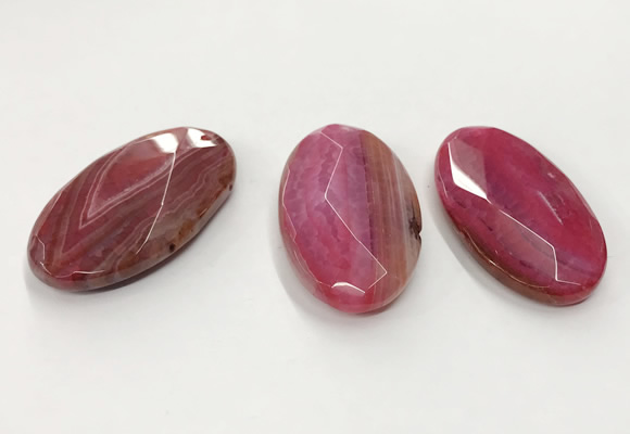 CGP3569 32*50mm faceted oval agate pendants wholesale