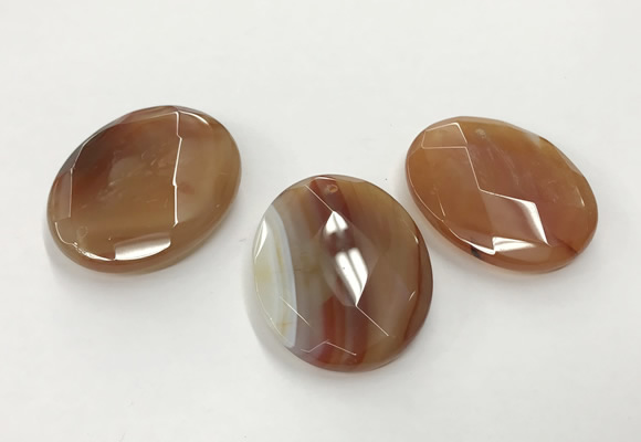 CGP3575 40*50mm faceted oval agate pendants wholesale