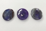 CGP3576 40*50mm faceted oval agate pendants wholesale