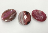 CGP3577 40*50mm faceted oval agate pendants wholesale