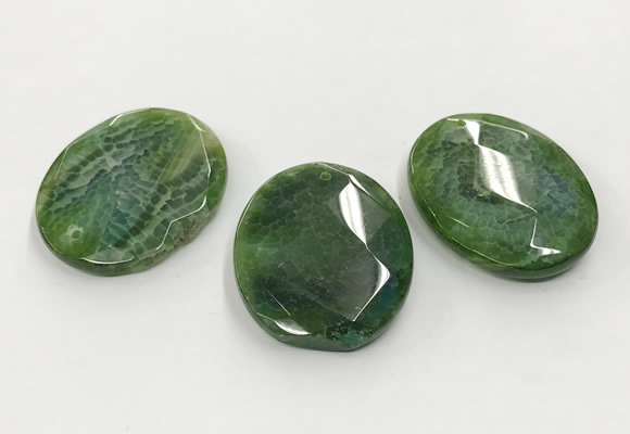 CGP3578 40*50mm faceted oval agate pendants wholesale