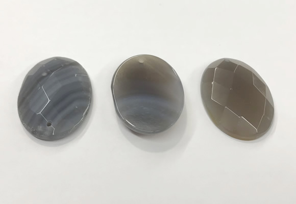 CGP3580 32*45mm faceted oval agate pendants wholesale