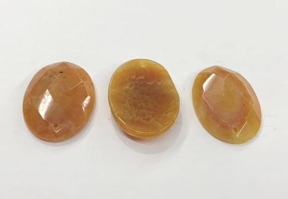 CGP3581 32*45mm faceted oval agate pendants wholesale