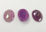 CGP3582 32*45mm faceted oval agate pendants wholesale