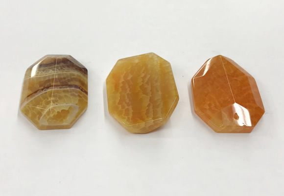 CGP3590 32*42mm faceted octagonal agate pendants wholesale