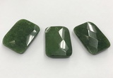 CGP3607 32*45mm faceted rectangle candy jade pendants wholesale