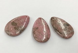 CGP3621 30*50mm flat teardrop rhodochrosite gemstone pendants