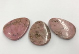 CGP3622 40*55mm - 42*52mm flat teardrop rhodochrosite gemstone pendants