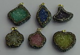 CGP372 25*30mm - 30*35mm freeform crystal glass pendants