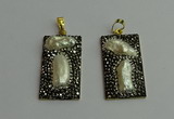 CGP383 20*40mm rectangle pearl pendants wholesale