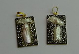 CGP385 20*40mm rectangle pearl pendants wholesale