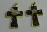 CGP403 40*60mm cross gemstone pendants wholesale