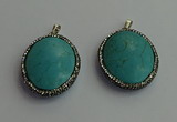 CGP405 30*40mm - 35*45mm oval turquoise pendants wholesale