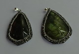 CGP415 35*45mm - 40*55mm freeform labradorite pendants wholesale