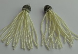 CGP418 3mm round handmade glass beaded tassel pendants wholesale