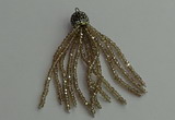 CGP421 2*3mm faceted rondelle handmade chinese crystal tassel pendants