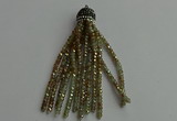 CGP422 2*3mm faceted rondelle handmade chinese crystal tassel pendants