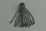 CGP424 2*3mm faceted rondelle handmade chinese crystal tassel pendants